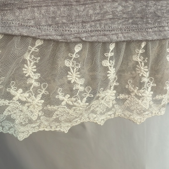 Eyeshadow, Brown striped tank with lace trim, size M - Picture 3 of 8